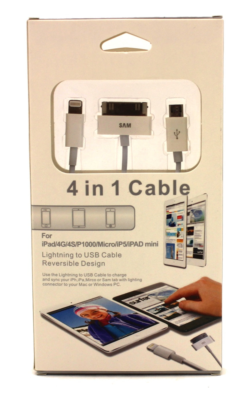 USB įkrovimo adapteris 4in1 (microUSB-TAB-5G)